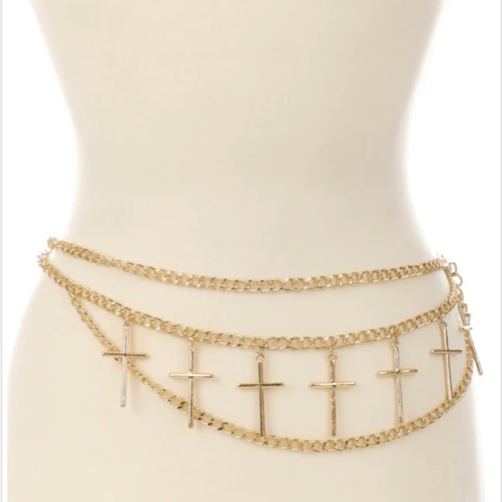 Gold Cross Chain Belt